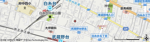 東京都府中市白糸台周辺の地図