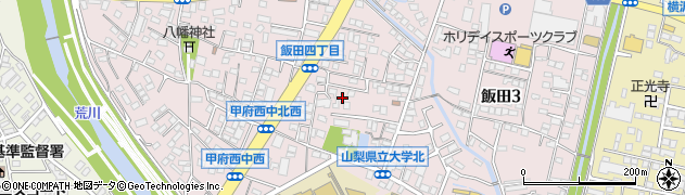 山梨県甲府市飯田周辺の地図