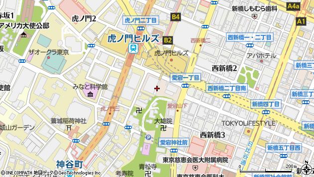 〒105-0002 東京都港区愛宕（次のビルを除く）の地図