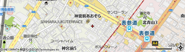 東京都渋谷区神宮前5丁目6周辺の地図