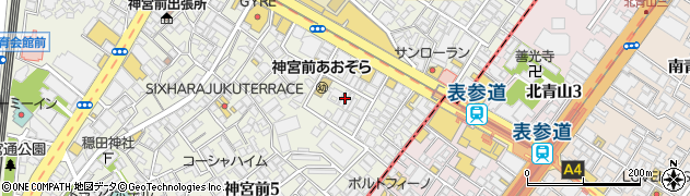 東京都渋谷区神宮前5丁目6-4周辺の地図