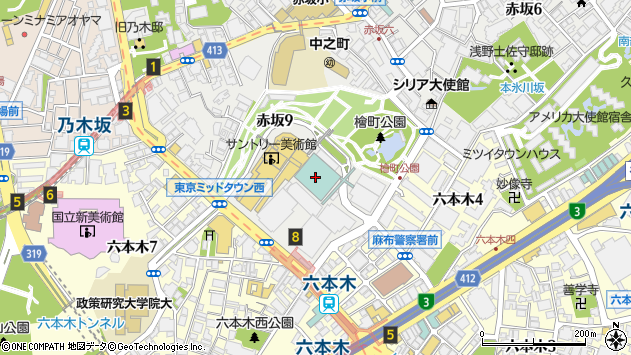 〒107-6202 東京都港区赤坂 ミッドタウン・タワー（２階）の地図