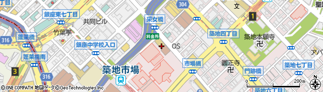中央区立　社会教育会館築地周辺の地図