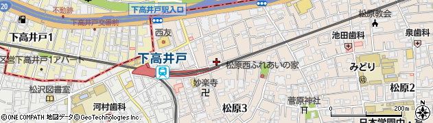 東京都世田谷区松原3丁目32周辺の地図