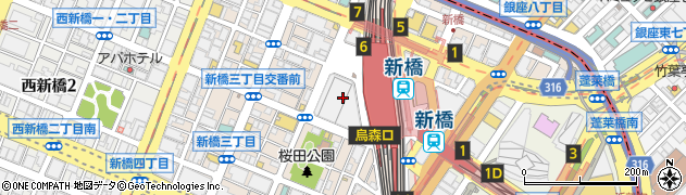 ウィングチケット　ニュー新橋本店周辺の地図