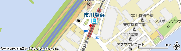デイリーヤマザキ市川塩浜駅前店周辺の地図