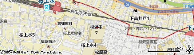 世田谷区立松沢中学校周辺の地図