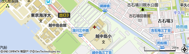 東京都江東区越中島3丁目7周辺の地図