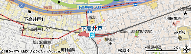 賃貸専門の三幸株式会社　下高井戸店周辺の地図