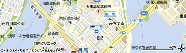 東京都中央区佃2丁目周辺の地図