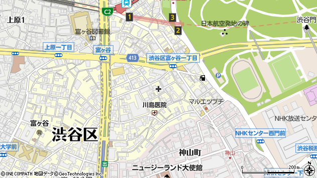 〒151-0063 東京都渋谷区富ヶ谷の地図