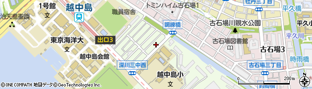東京都江東区越中島2丁目15周辺の地図