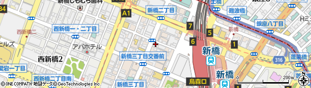 セキネ新橋店周辺の地図