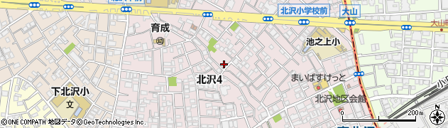 東京都世田谷区北沢4丁目周辺の地図