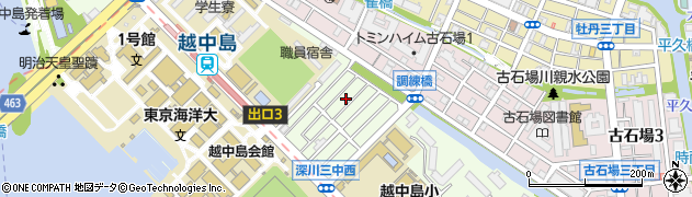 東京都江東区越中島2丁目8周辺の地図