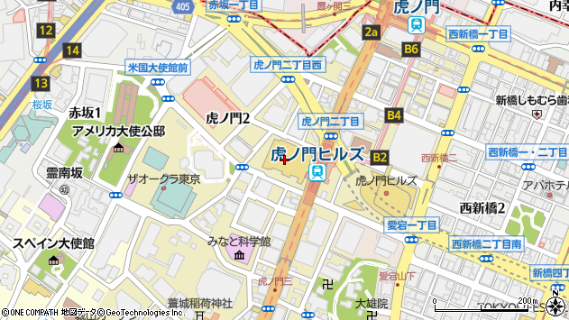 〒105-5590 東京都港区虎ノ門 虎ノ門ヒルズステーションタワー（地階・階層不明）の地図