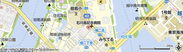 東京都中央区佃周辺の地図