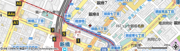 東京都中央区銀座8丁目7-13周辺の地図