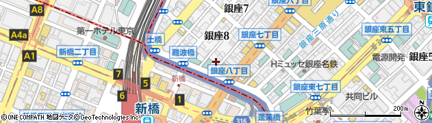 東京都中央区銀座8丁目7-10周辺の地図