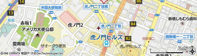 東京都港区虎ノ門2丁目4周辺の地図