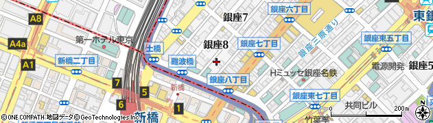 東京都中央区銀座8丁目7-18周辺の地図