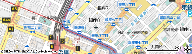 東京都中央区銀座8丁目7周辺の地図