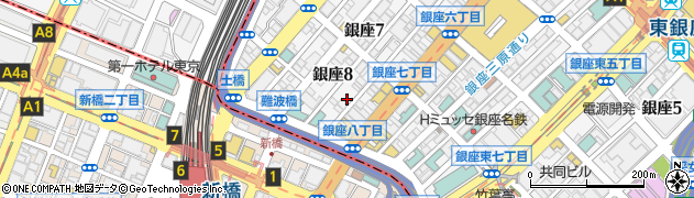東京都中央区銀座8丁目7-7周辺の地図