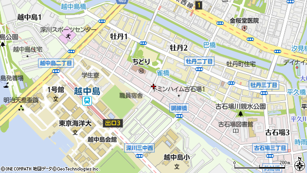 〒135-0045 東京都江東区古石場の地図