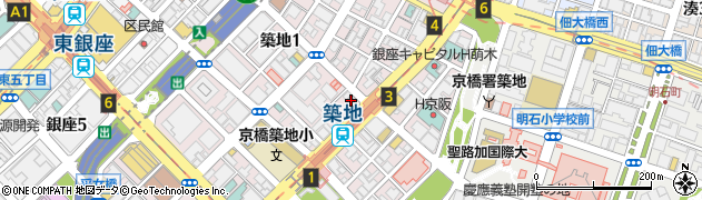 日本経済新聞東銀座販売所周辺の地図