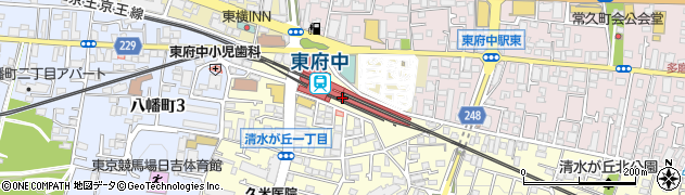 東京都府中市周辺の地図
