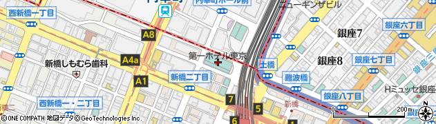 第一ホテル東京 世界バイキング エトワール周辺の地図