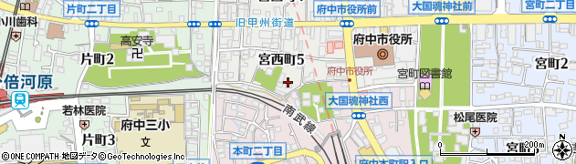 東京都府中市宮西町5丁目22周辺の地図