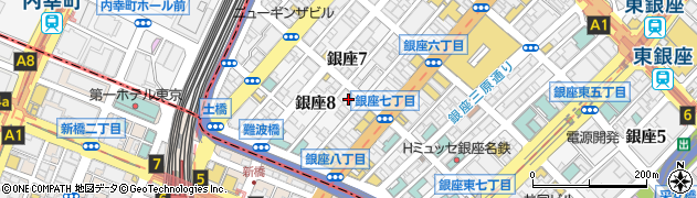 東京都中央区銀座8丁目7-2周辺の地図