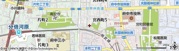 東京都府中市宮西町5丁目16周辺の地図