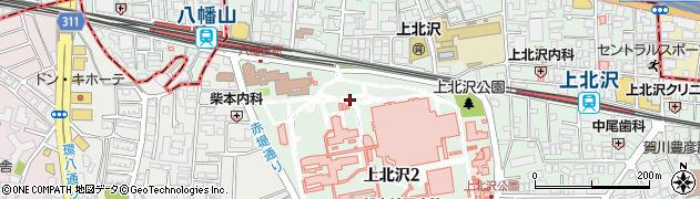 東京都世田谷区上北沢2丁目周辺の地図
