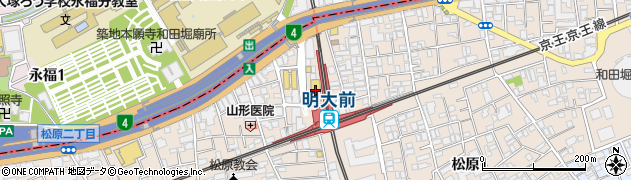 啓文堂書店明大前店周辺の地図