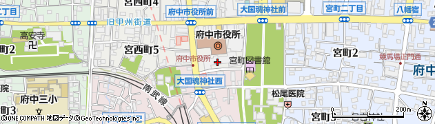 府中市役所　監査事務局周辺の地図