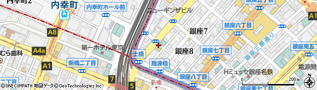 東京都中央区銀座8丁目4-21周辺の地図