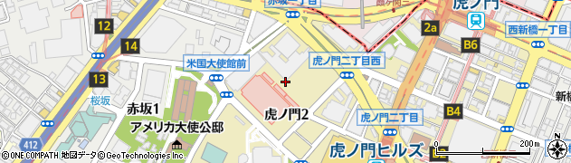 東京都港区虎ノ門2丁目周辺の地図