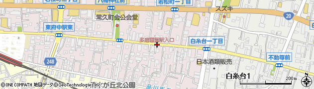 多磨霊園駅入口周辺の地図