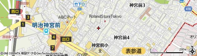 東京都渋谷区神宮前周辺の地図