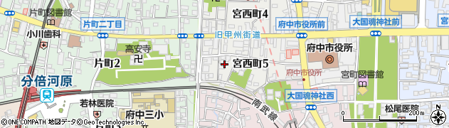 東京都府中市宮西町5丁目17周辺の地図