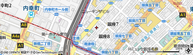 東京都中央区銀座8丁目4-4周辺の地図