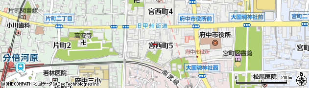 東京都府中市宮西町5丁目19周辺の地図