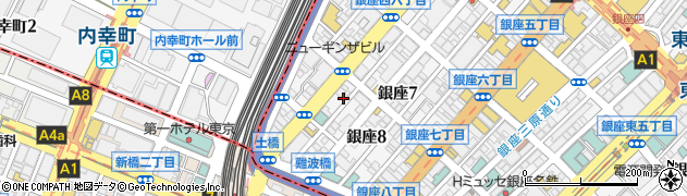 東京都中央区銀座8丁目4-3周辺の地図