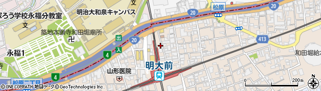 カラオケＢａｎＢａｎ明大前店周辺の地図