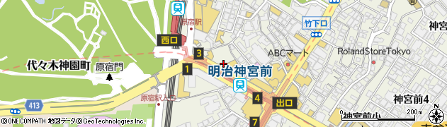 東京都渋谷区神宮前1丁目13周辺の地図
