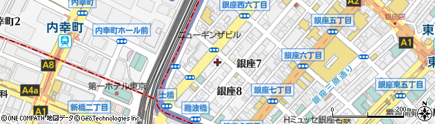 東京都中央区銀座8丁目4-2周辺の地図