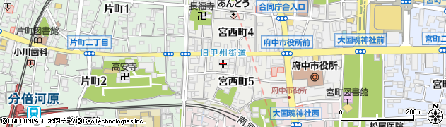 東京都府中市宮西町5丁目8周辺の地図