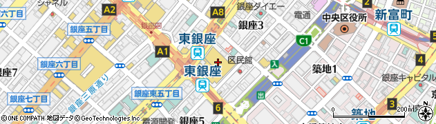 東京鴨治床山株式会社　歌舞伎座出張所周辺の地図